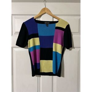 Vintage color block blouse